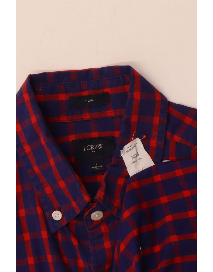 J. Crew Herre Slim Shirt Lille blå ternet bomuld