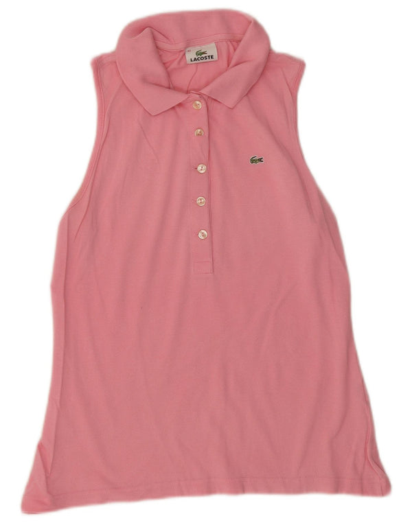 Lacoste Dame ærmeløs polo shirt størrelse 42 Large Pink Bomuld