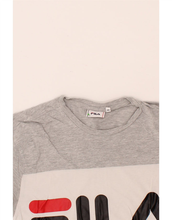 FILA Mens Graphic T-Shirt Top XS Grey Cotton Vintage Fila and Second-Hand Fila from Messina Hembry 