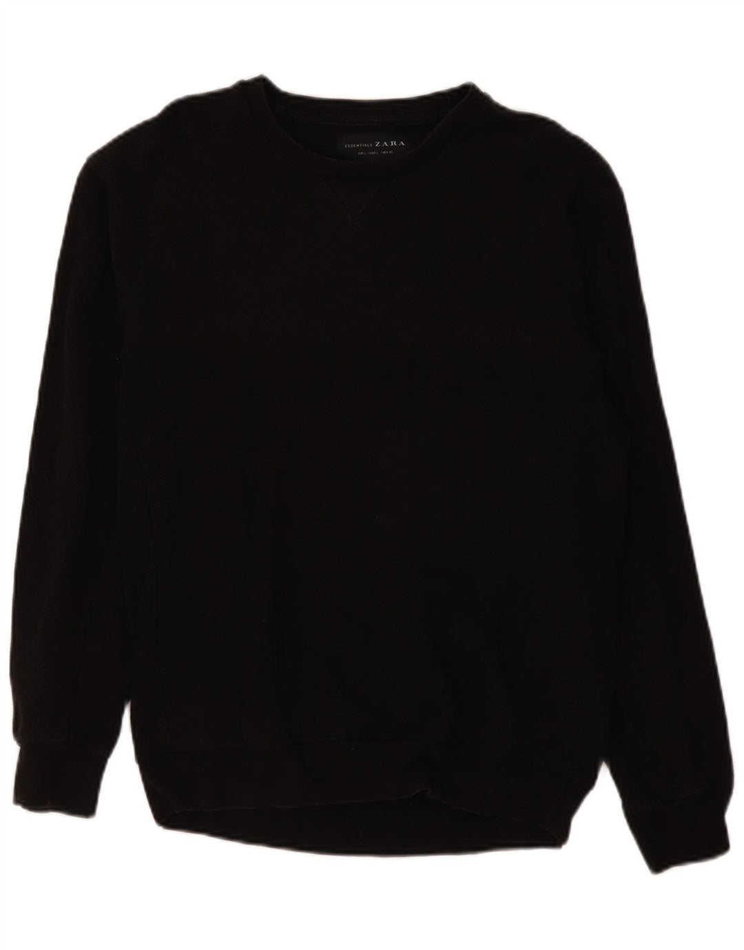 Zara Herre Sweatshirt Jumper Stor Sort Bomuld