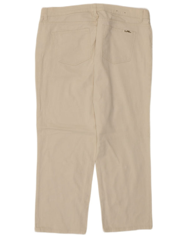 Ralph Lauren Lige Capri-bukser til kvinder US 16 2XL W40 L25 Off White