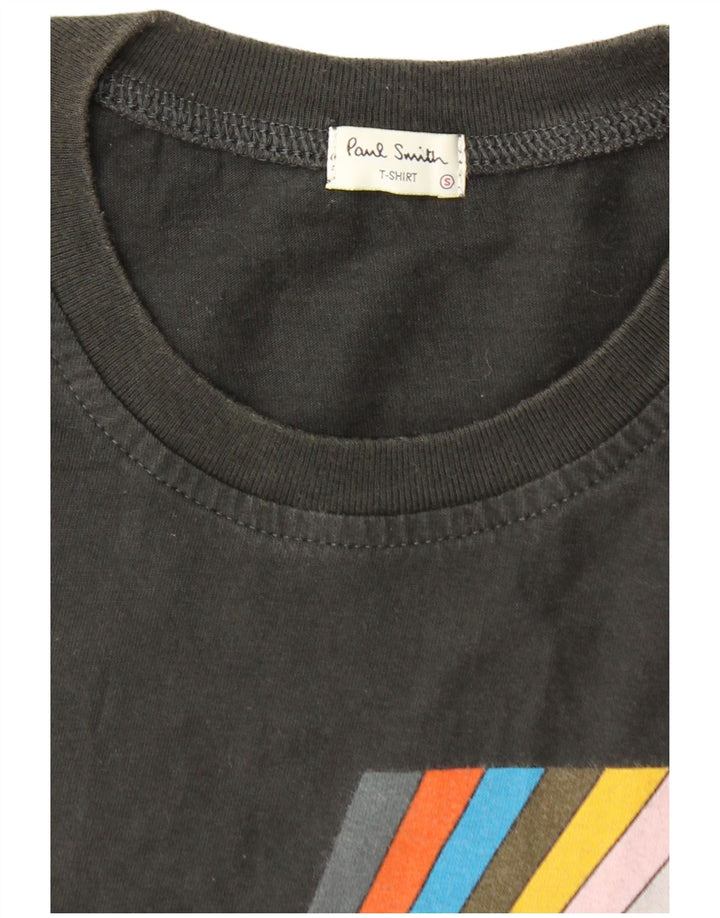 PAUL SMITH Herre grafisk T-shirt Top Lille sort bomuld