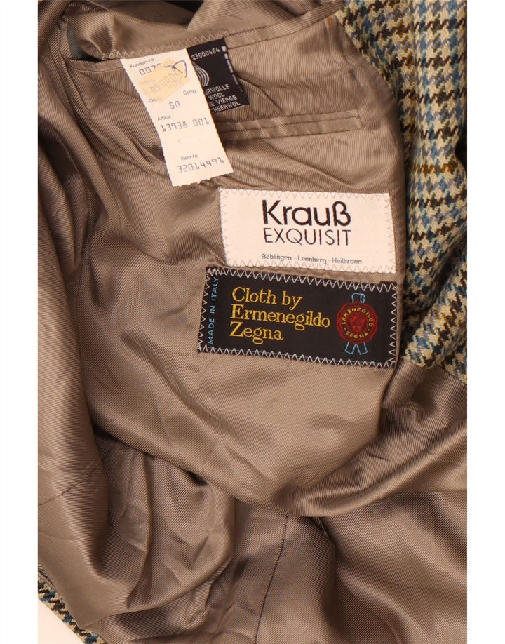 Ermenegildo Zegna Herre Blazer Jakke EU 50 Medium Khaki Houndstooth