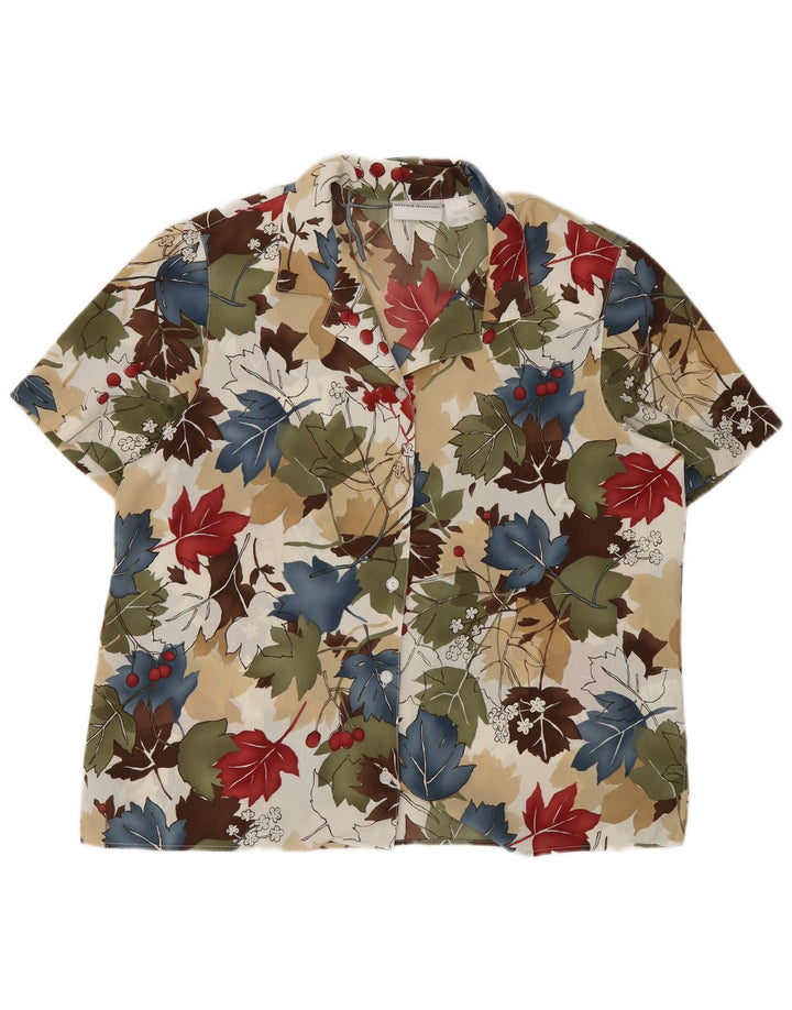 Alfred Dunner Womens Short Sleeve Shirt Blouse UK 16 Large Multicoloured