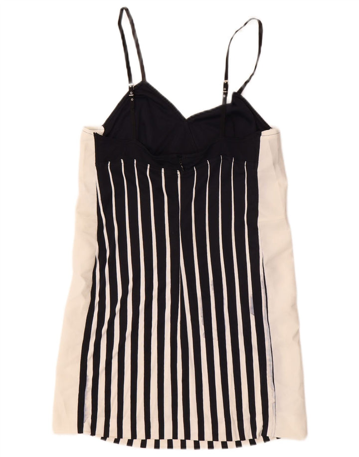 GIANFRANCO FERRE Womens Sundress IT 40 Small Black Striped Viscose