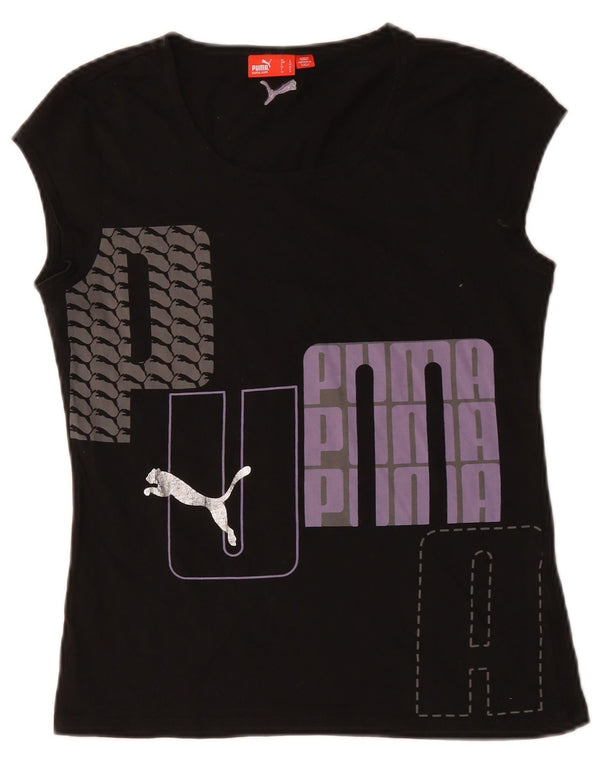 Puma Grafisk T-Shirt Top UK 14 Stor Sort