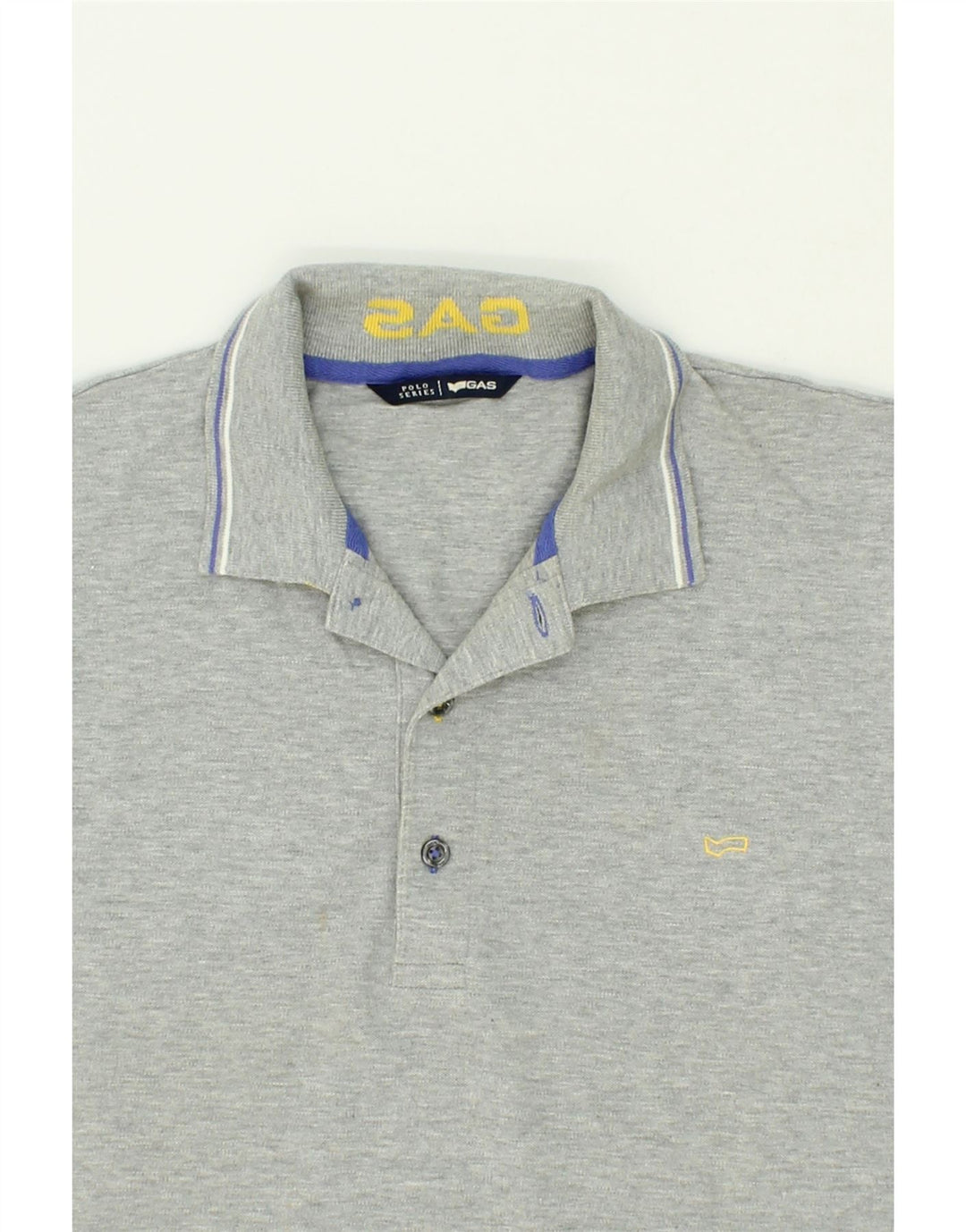 GAS Mens Polo Shirt Large Grey Vintage Gas and Second-Hand Gas from Messina Hembry 
