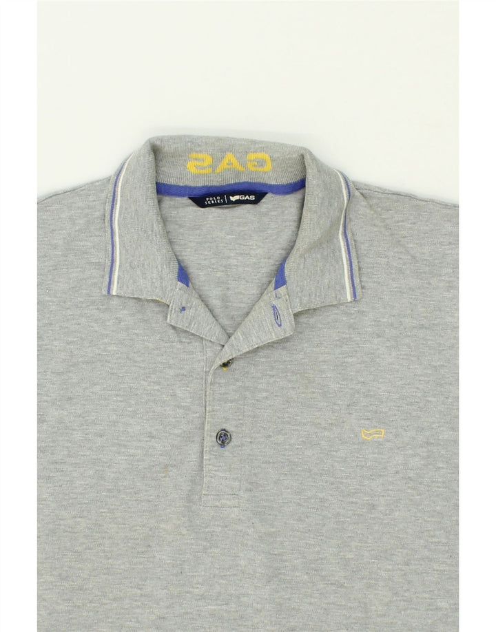 GAS Mens Polo Shirt Large Grey Vintage Gas and Second-Hand Gas from Messina Hembry 
