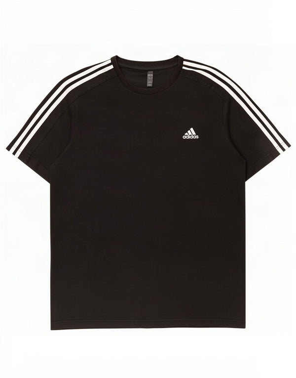 Adidas Herre T-Shirt Top 2XL Sort Bomuld