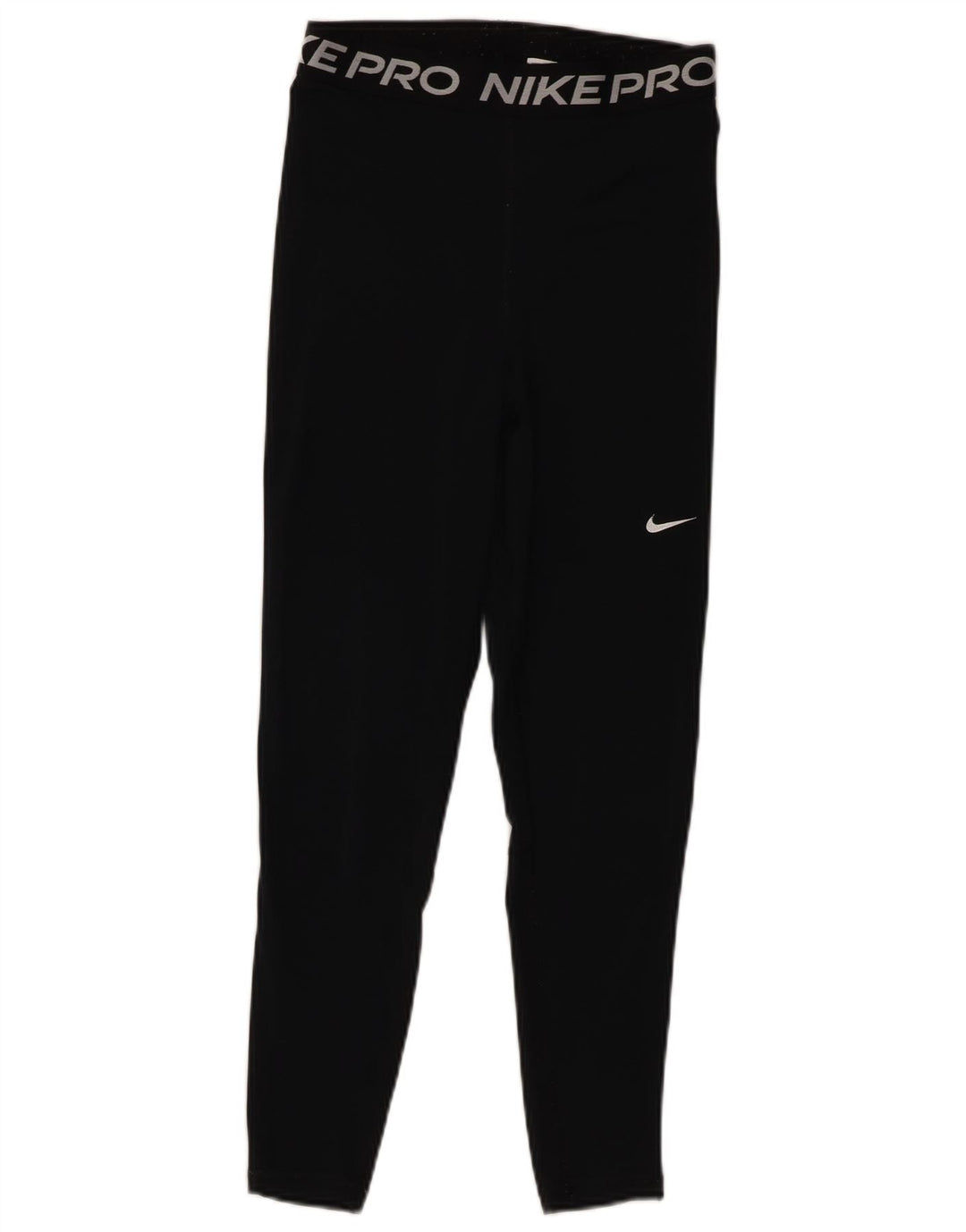 Nike Dame Dri Fit Crop Grafiske Leggings UK 8 Small Black Polyester