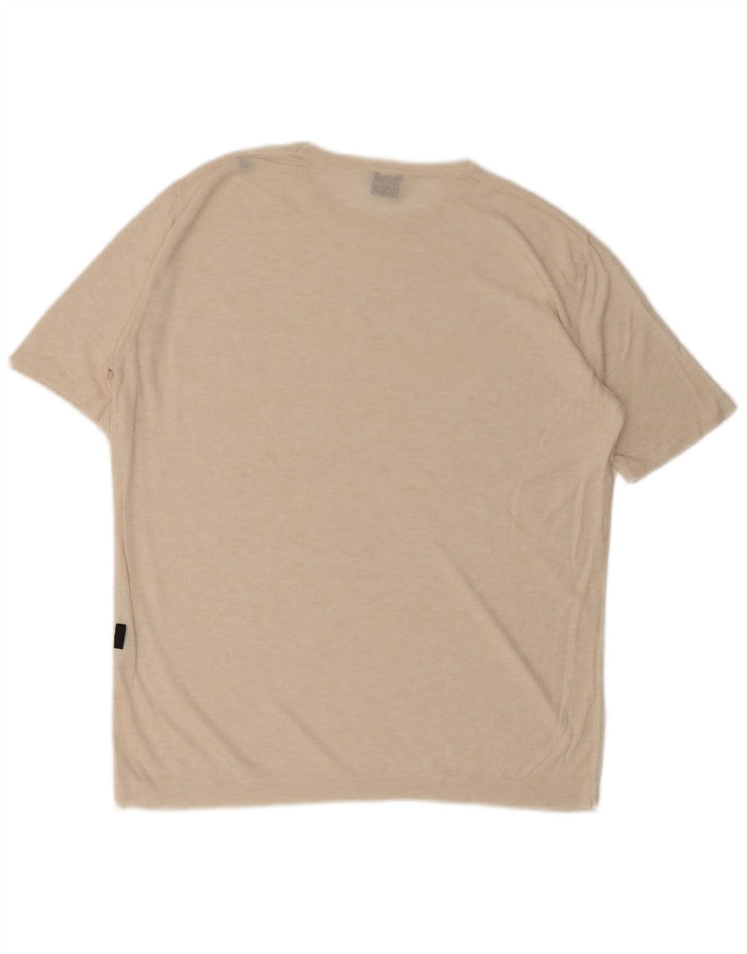 HUGO BOSS Herre T-Shirt Top IT 52 Stor Beige Viscose