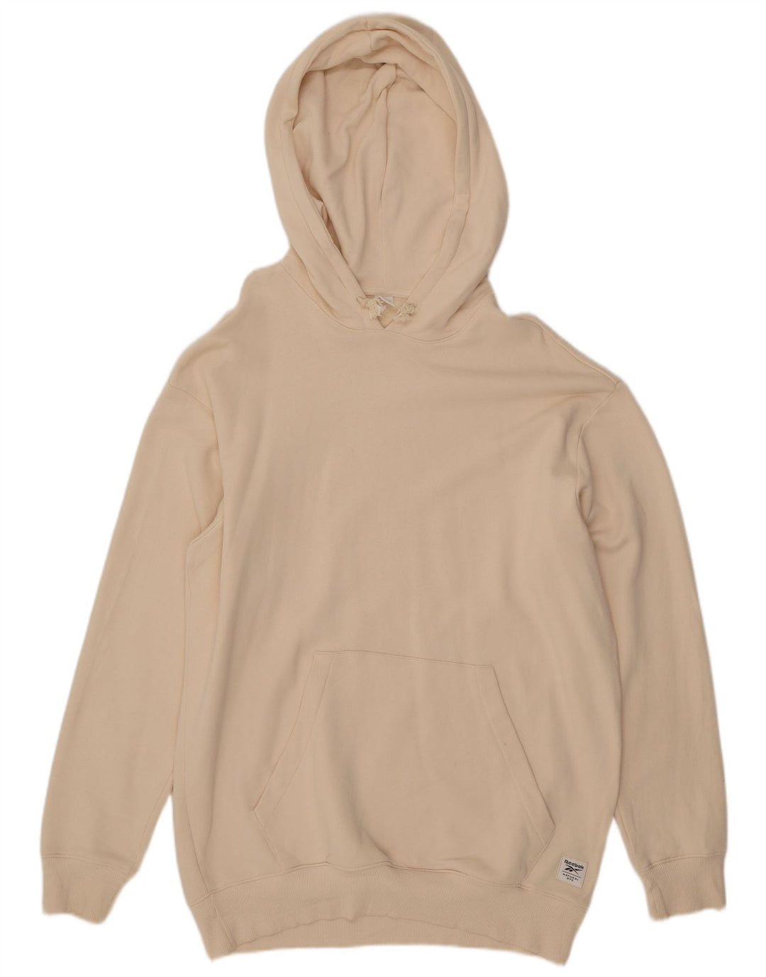 REEBOK hættetrøjetrøje til kvinder i overstørrelse UK 16 Stor råhvid bomuld