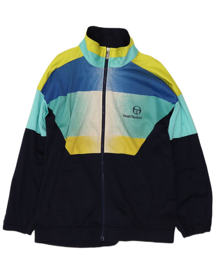 Sergio Tacchini Herre træningsdragt Topjakke IT 52 Stor Marineblå Retro