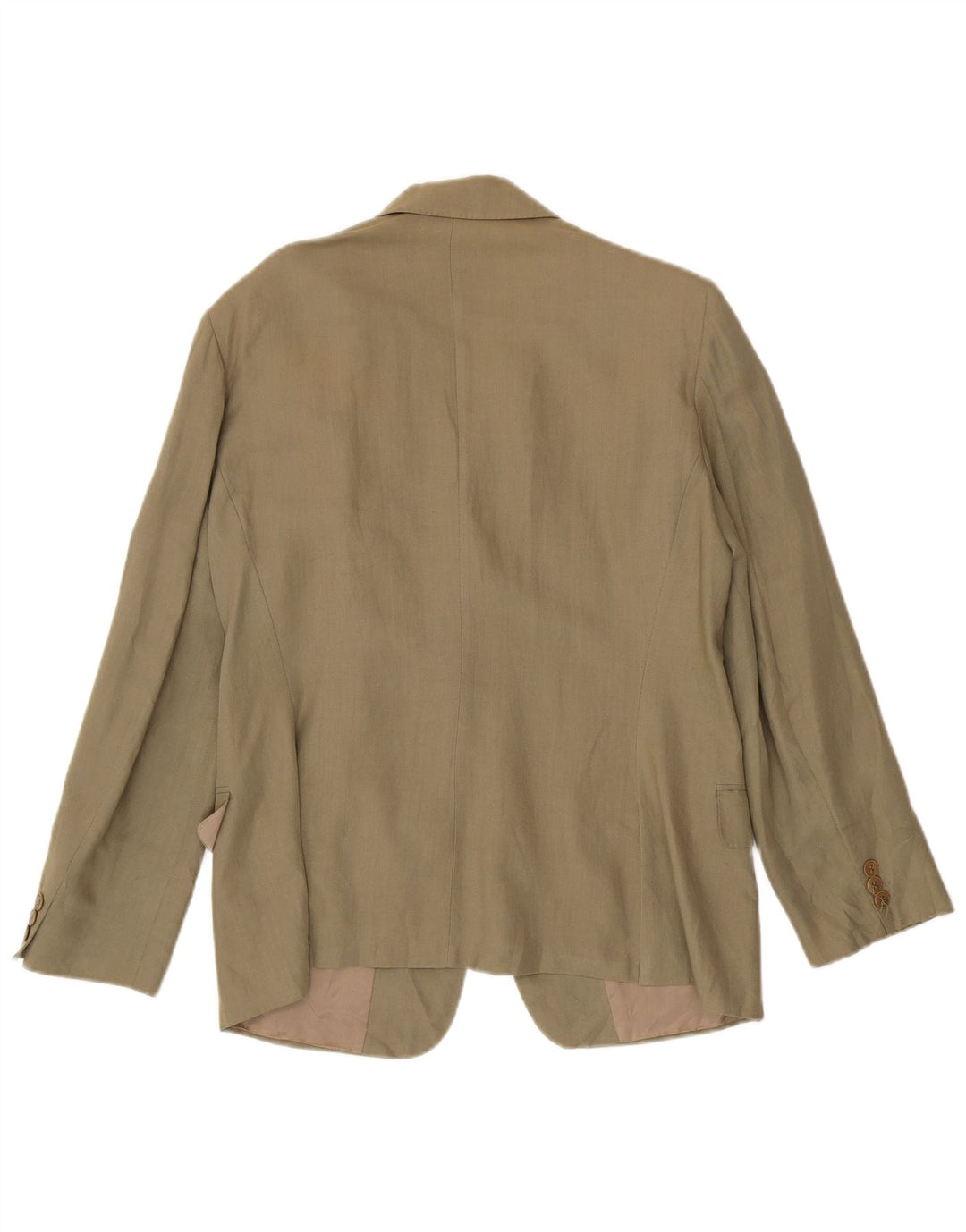 Max Mara Dame 1 Knap Blazer Jacket UK 18 XL Khaki Linen