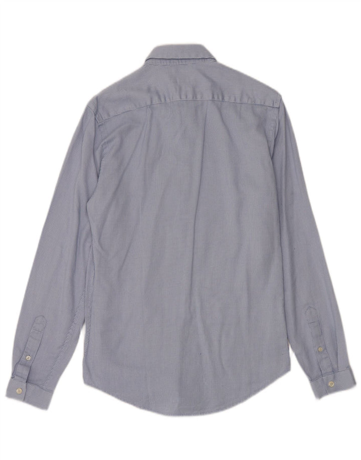 Zara Herre Slim Fit Skjorte Lille blå plettet bomuld
