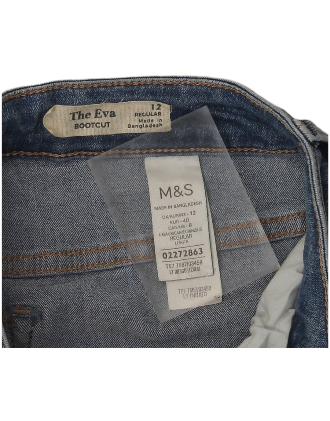Marks & Spencer Womens The Ivy Bootcut Jeans UK 12 Medium W30 L29 Blue