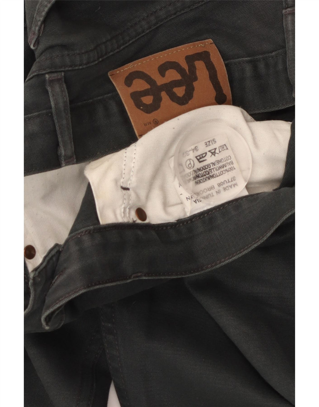 LEE Straight Jeans til mænd W34 L32 Grå bomuld