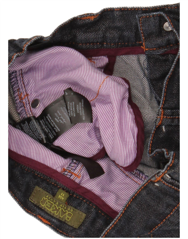 TED BAKER Drenge Banana Straight Jeans 10-11 år W26 L24 Marineblå Bomuld