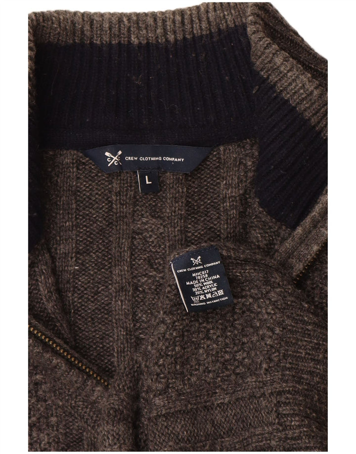Besætningstøj Herre Zip Neck Jumper Sweater Stor Grå Uld
