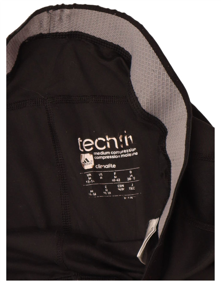 ADIDAS Womens Climalite Leggings UK 12/14 Medium Black Polyester