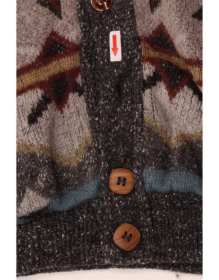 Darwin Herre Strik Bomber Jacket IT 54 2XL Grå Geometrisk Akryl