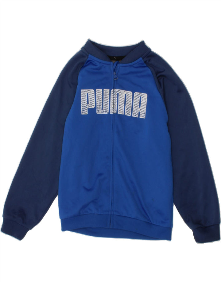 PUMA Boys Graphic Tracksuit Top Jacket 3-4 Years Blue Colourblock Vintage Puma and Second-Hand Puma from Messina Hembry 