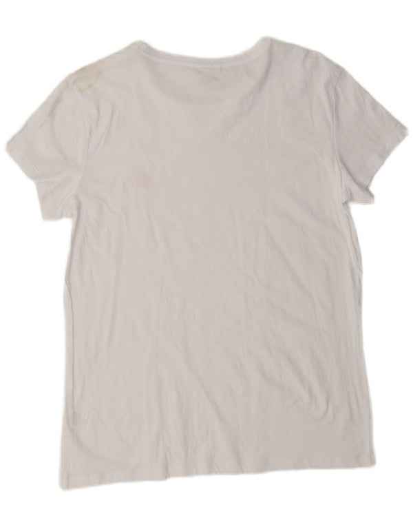 Lotto Dame T-Shirt Top UK 18 XL Hvid Bomuld