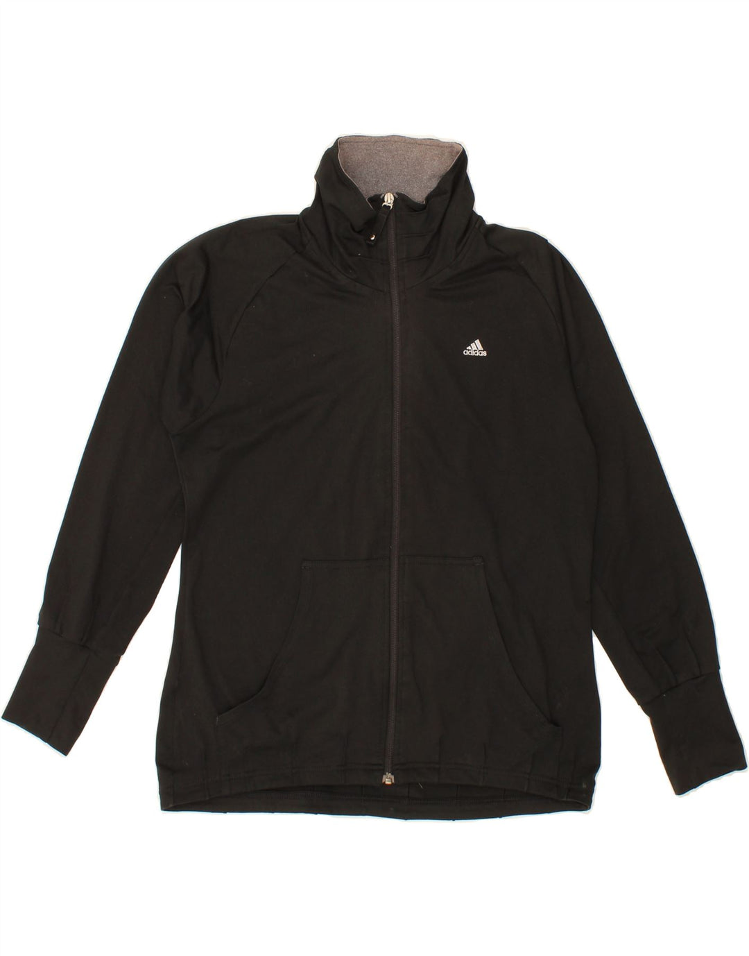 ADIDAS Womens Tracksuit Top Jacket UK 12/14 Medium Black Polyester Vintage Adidas and Second-Hand Adidas from Messina Hembry 