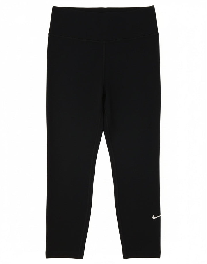 Nike Dame Dri Fit Capri Leggings UK 8 Small Black