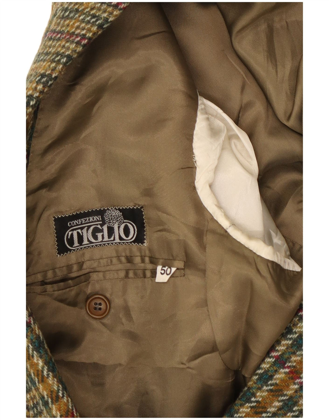 Tiglio Herre 2-knaps blazerjakke IT 50 Stor grøn ternet