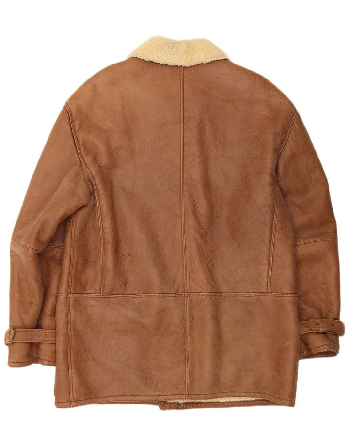 Vintage Herre Shearling Jacket IT 52 XL Beige Shearling