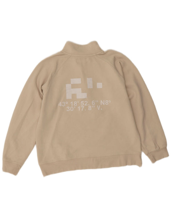 Zara Girls Grafisk Zip Neck Sweatshirt Jumper 13-14 år Beige