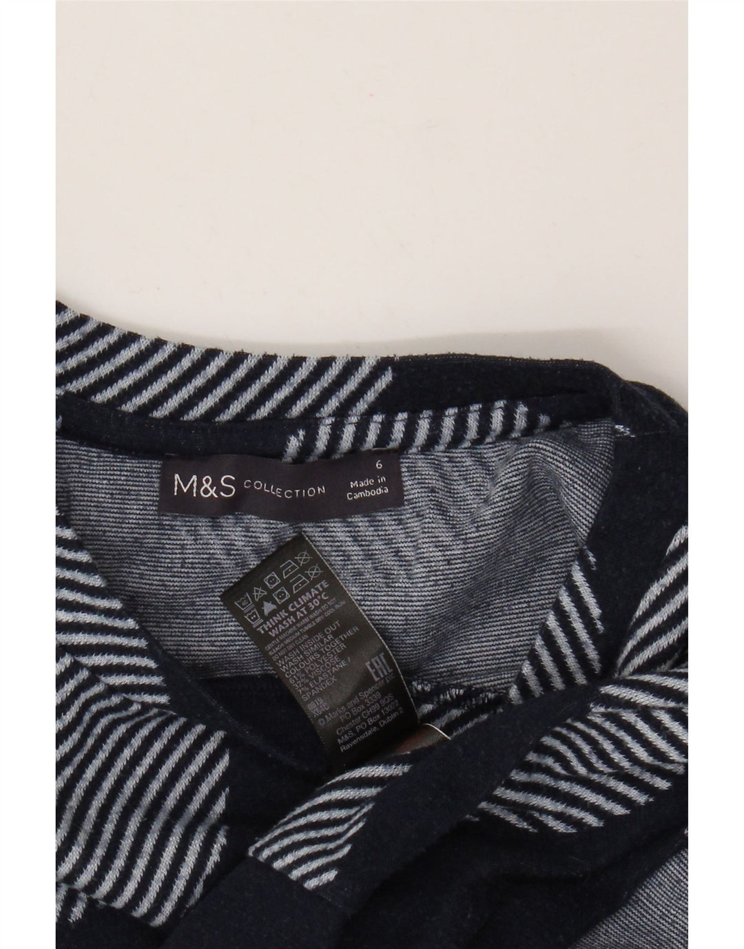MARKS & SPENCER Dame sweater med rund hals DK 6 Small Navy Blue