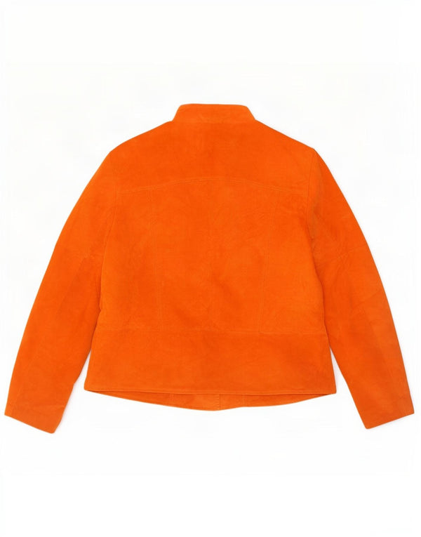 Vintage dame ruskindsjakke UK 16 Large Orange Læder