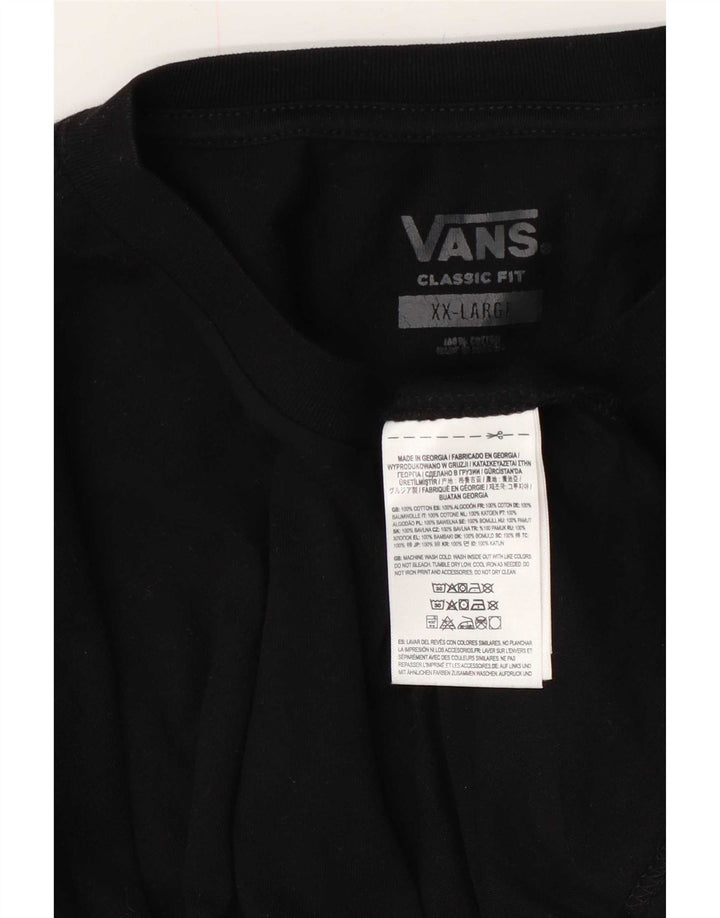 Vans Herre Classic Fit Grafisk Top Langærmet 2XL Sort Bomuld