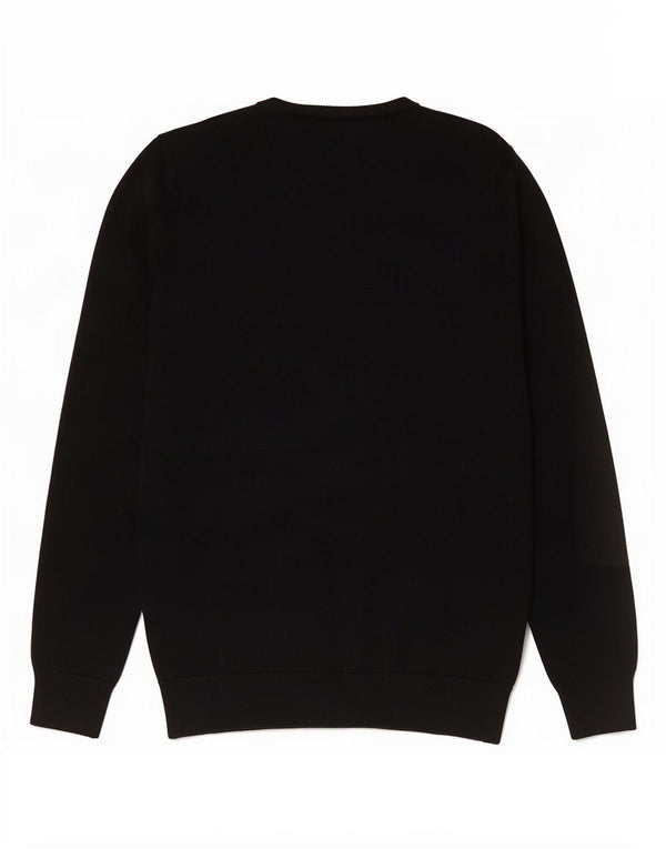 Fred Perry Herre V-hals sweater Small Black Merino Wool