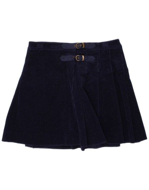 POLO RALPH LAUREN Girls Corduroy Skirt 11-12 Years W28  Navy Blue Cotton