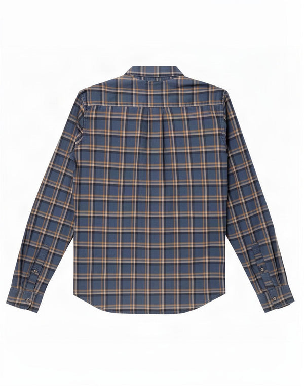 Eddie Bauer Herre Classic Fit Flanelskjorte Medium Blue Plaid Bomuld