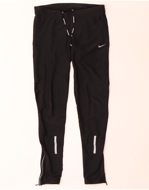 Nike Dame Dri Fit Leggings UK 14 Medium Sort Polyester