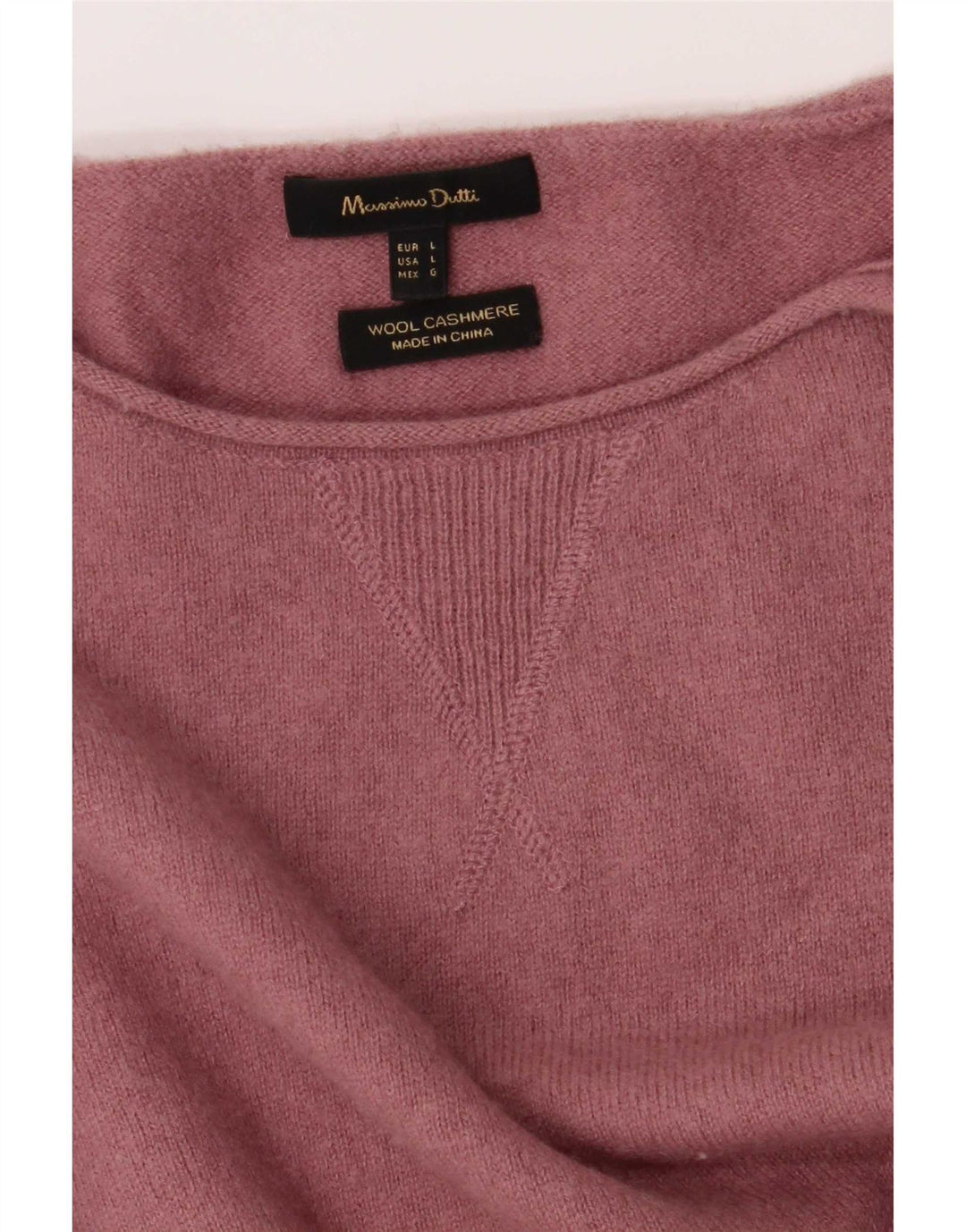 Massimo Dutti Herre Boat Neck Jumper Sweater Large Pink Uld