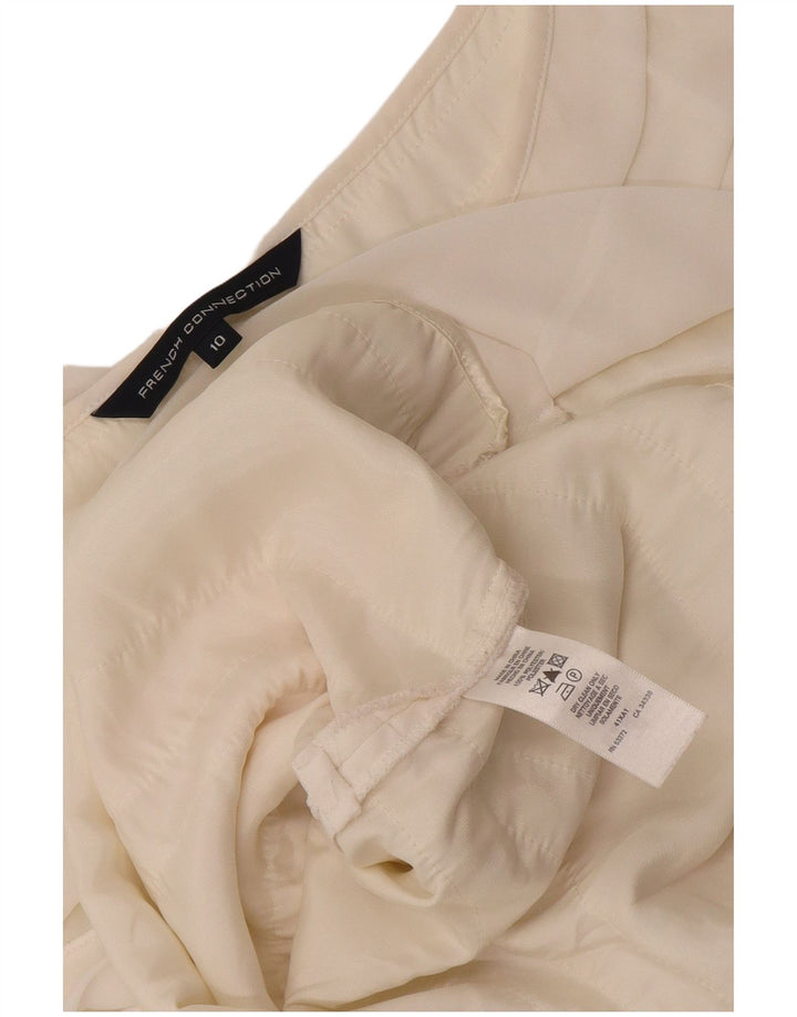 French Connection Kvinders trindelt kjole UK 10 Small White Polyester