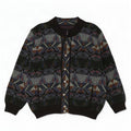 Vintage herre cardigan sweater stor grøn geometrisk akryl