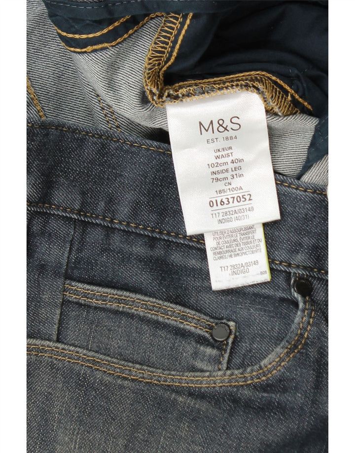 Marks & Spencer Straight Jeans til mænd W40 L27 Marineblå bomuld