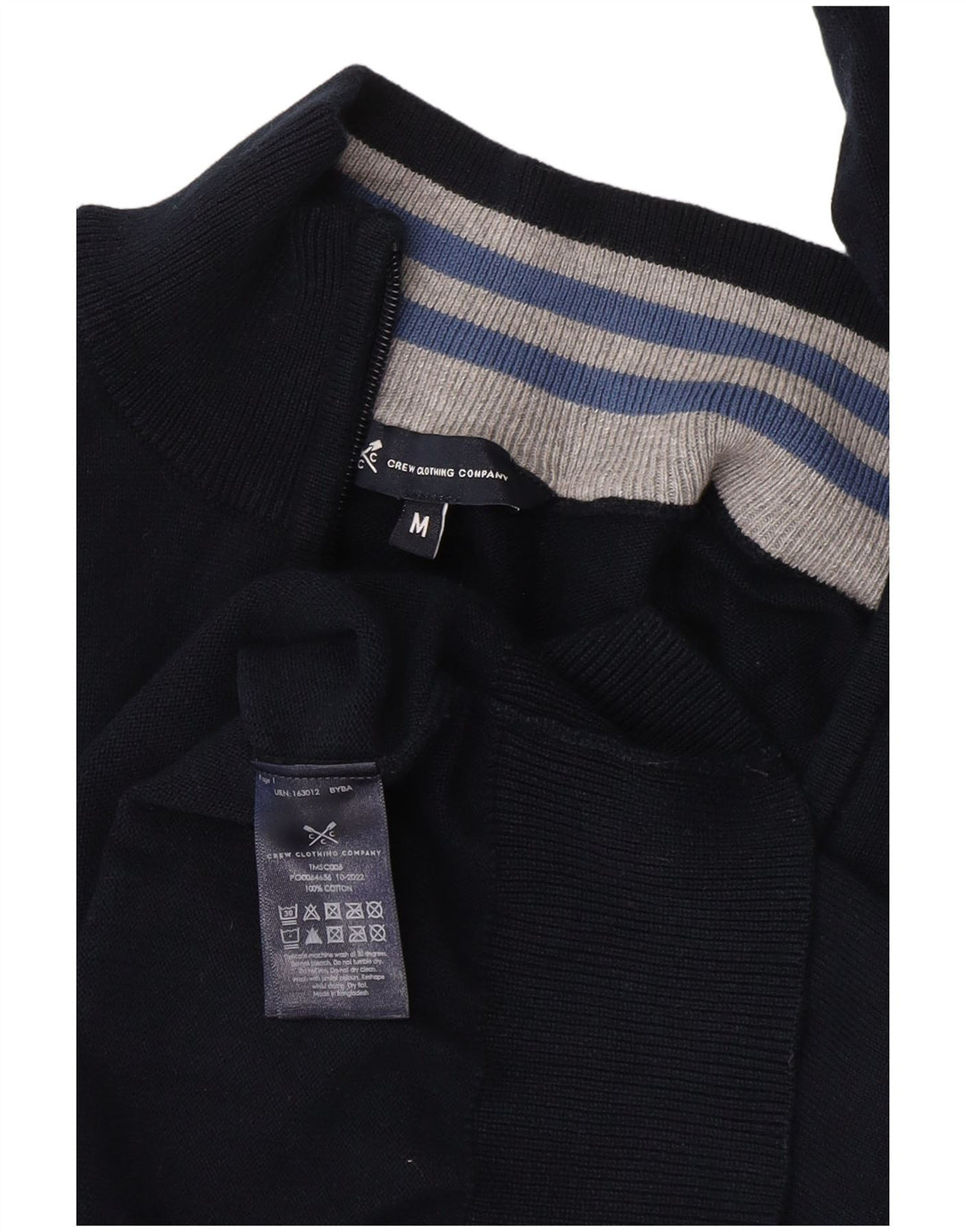 Besætningstøj Herre Zip Neck Jumper Sweater Medium Navyblå Bomuld