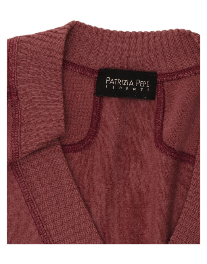 PATRIZIA PEPE Dame Longline Jumper Dress UK 12 Medium Maroon