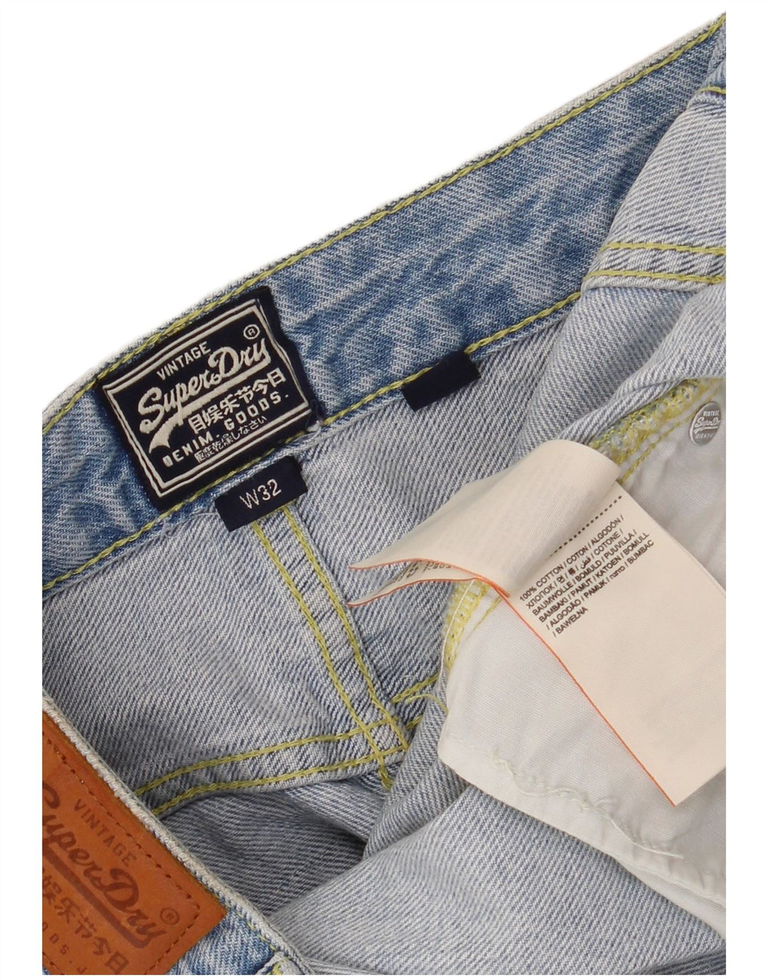 SUPERDRY Dame Lavtalje Mini Denim Nederdel W32 Stor Blå Bomuld