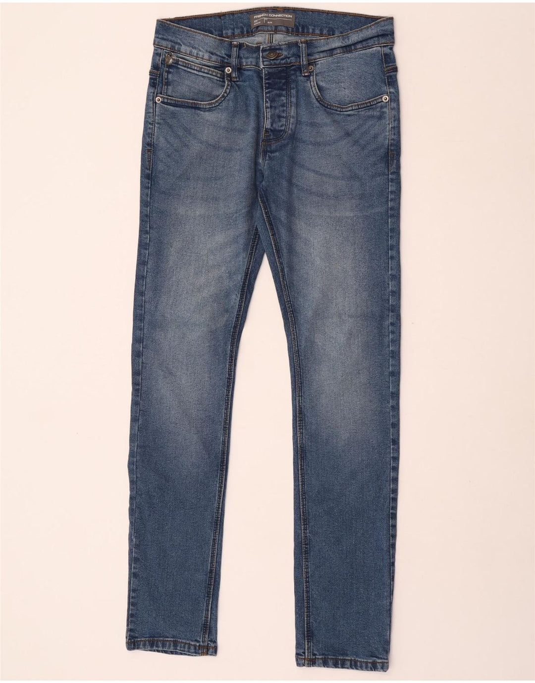 French Connection Slim Jeans til mænd W30 L32 blå bomuld