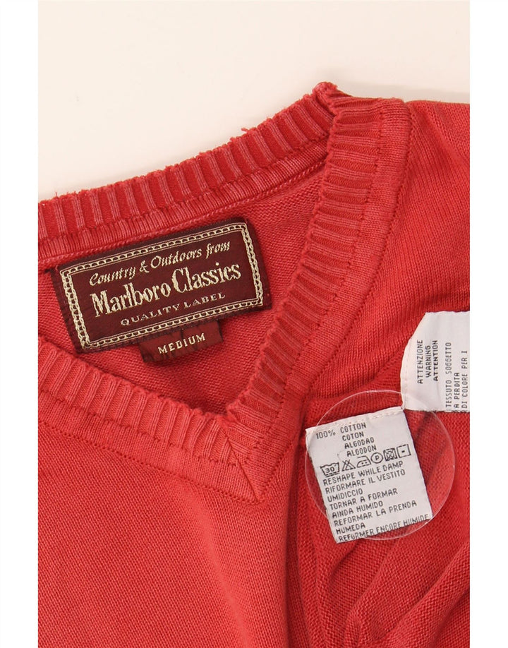 Mens V-Neck Jumper Sweater Medium Vintage Marlboro Classics and Second-Hand Marlboro Classics from Messina Hembry 