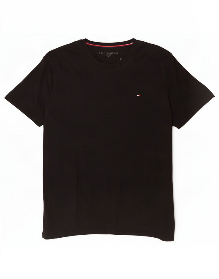 Tommy Hilfiger Herre T-Shirt Top Medium Sort Bomuld
