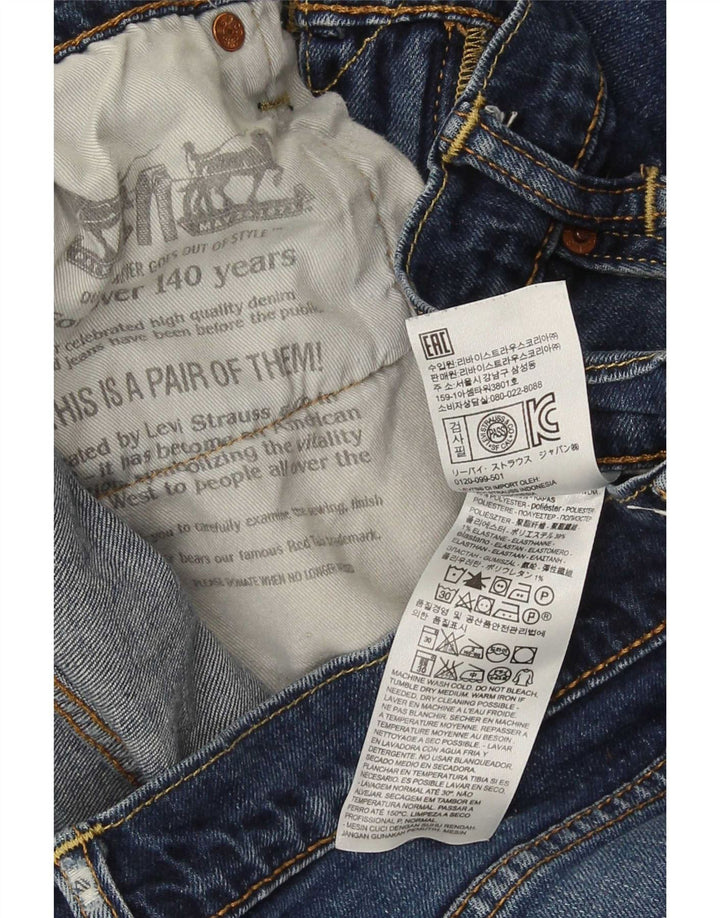 Levi's Dame Distressed Straight Jeans W33 L32 Blå Bomuld